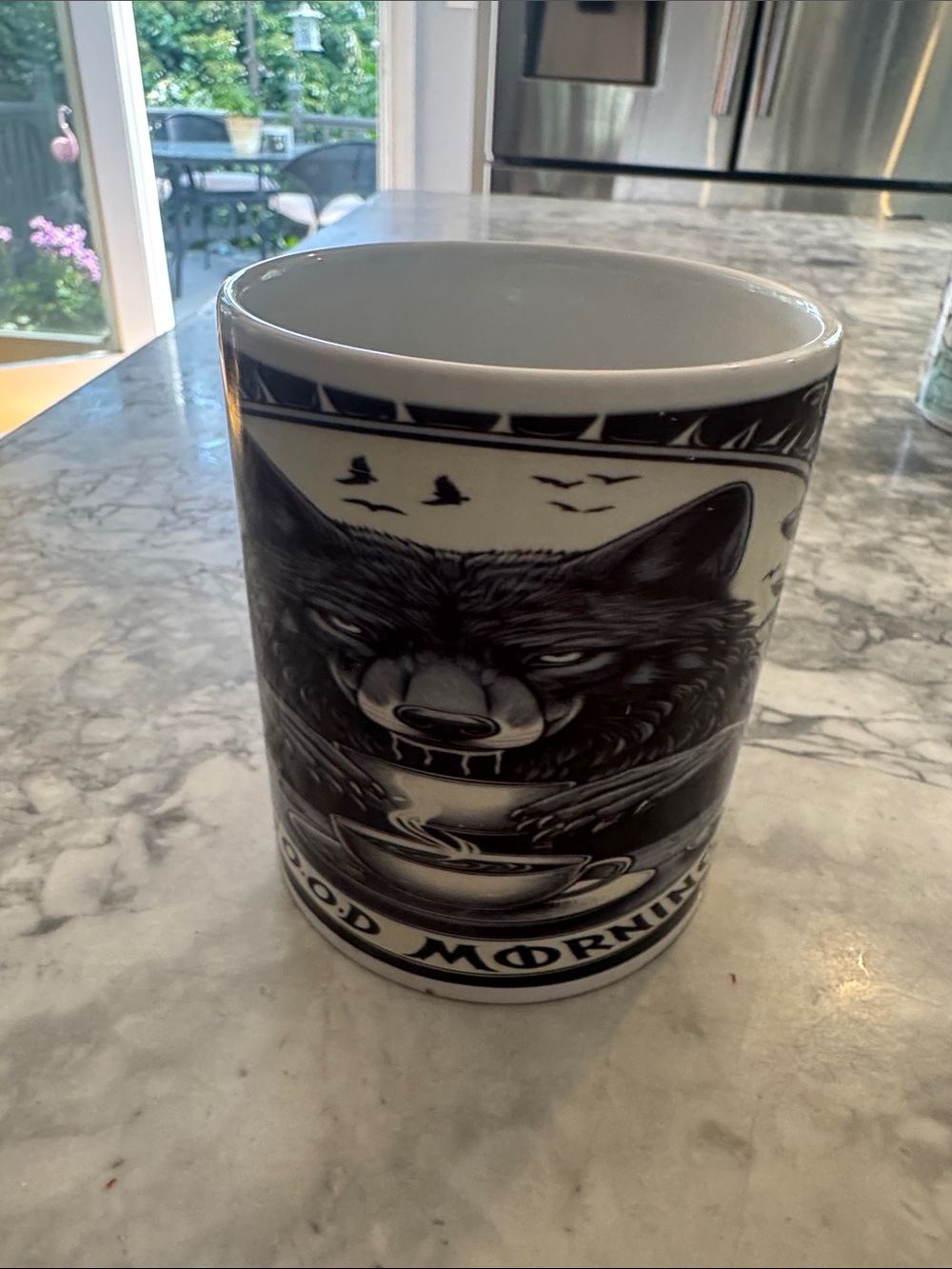 Source Unknown Black and White Bear Illustration Coffee Mug